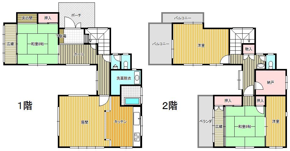Floor plan. 21,800,000 yen, 4LDK + S (storeroom), Land area 343 sq m , Building area 163.42 sq m