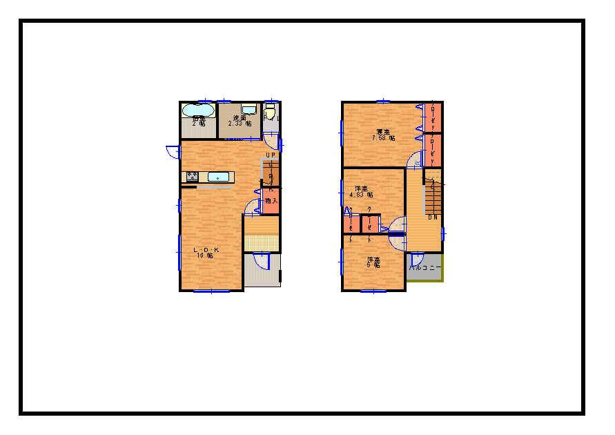 Floor plan. 23.8 million yen, 3LDK, Land area 122.82 sq m , Building area 81.64 sq m