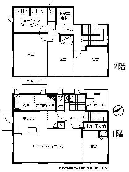 Floor plan. 33,800,000 yen, 4LDK + S (storeroom), Land area 219.45 sq m , Building area 131.66 sq m