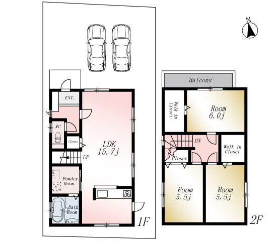 Floor plan. (No. 5 locations), Price 16,980,000 yen, 3LDK, Land area 121.64 sq m , Building area 81.98 sq m