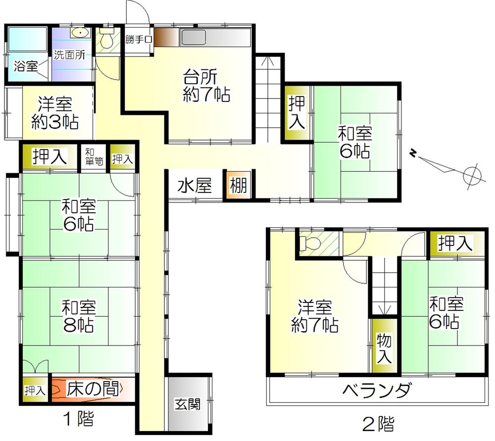 Floor plan. 16 million yen, 6DK, Land area 285.61 sq m , Building area 158.33 sq m floor plan