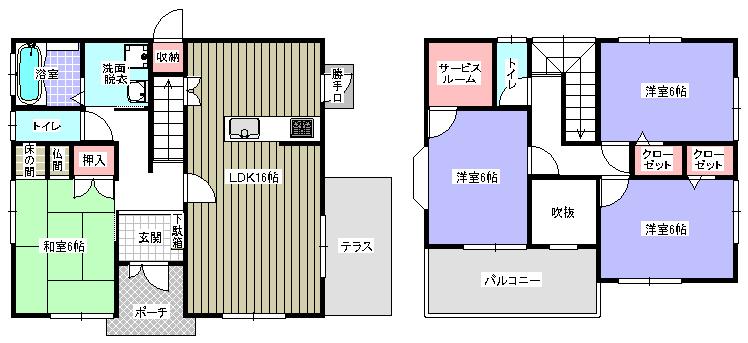 Floor plan. 16.8 million yen, 4LDK, Land area 181.44 sq m , Building area 109.5 sq m