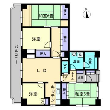 Floor plan. 4LDK, Price 5.3 million yen, Occupied area 94.31 sq m , Balcony area 16.46 sq m