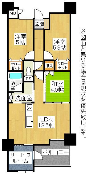 Floor plan. 3LDK+S, Price 17.8 million yen, Occupied area 68.33 sq m