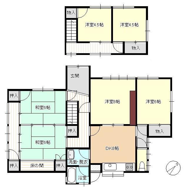 Floor plan. 15.5 million yen, 6DK, Land area 220.76 sq m , Building area 119.8 sq m