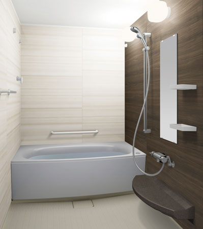Bathing-wash room.  [bathroom] Ideal relaxation bus also to clean the ease with consideration.