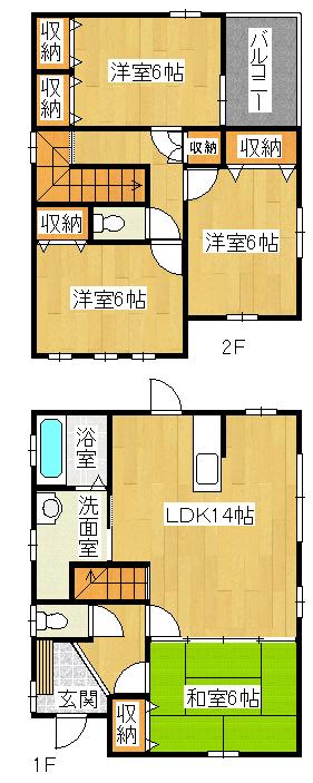 Floor plan. 22,800,000 yen, 4LDK, Land area 118.06 sq m , Building area 95.22 sq m