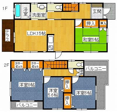 Floor plan. 23 million yen, 4LDK, Land area 161.1 sq m , Building area 102.68 sq m