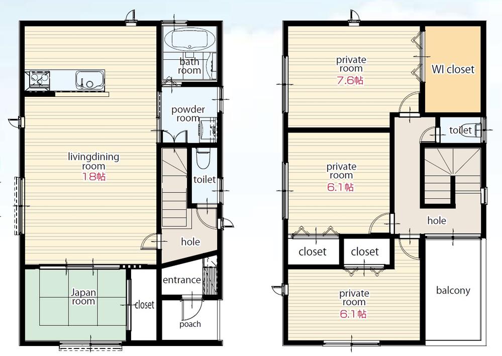 Floor plan. (No. 2 locations), Price 24,800,000 yen, 4LDK, Land area 141.11 sq m , Building area 105.57 sq m