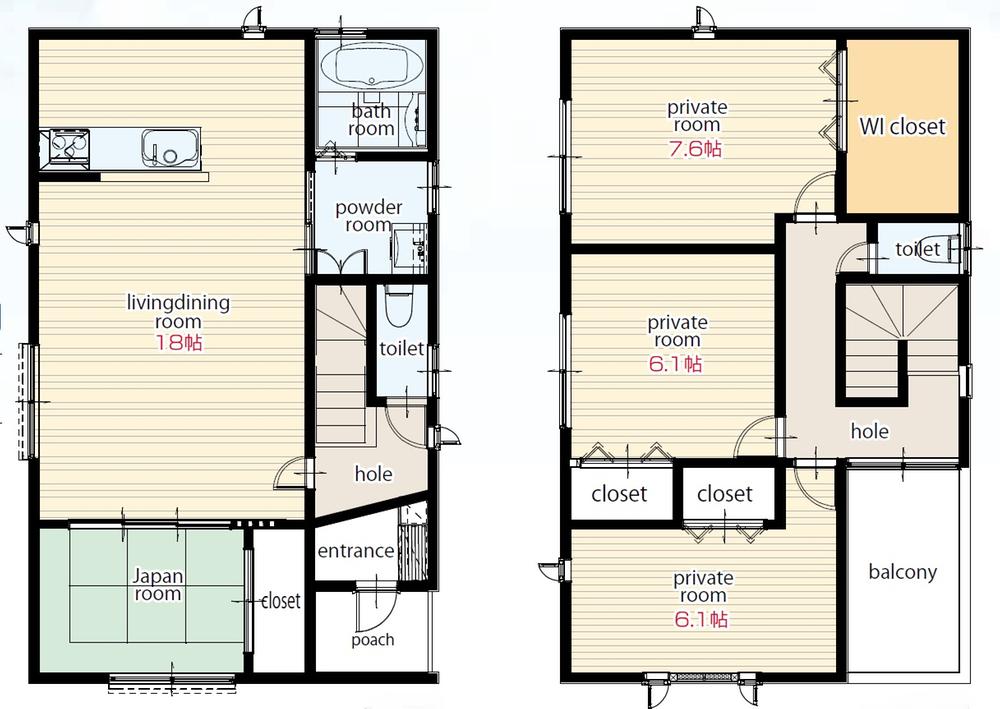 Floor plan. (No. 1 point), Price 24,800,000 yen, 4LDK, Land area 140.98 sq m , Building area 105.57 sq m