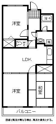 Floor plan. 3LDK, Price 8.5 million yen, Occupied area 53.99 sq m