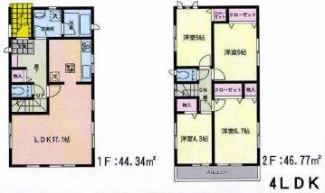Floor plan. 10.9 million yen, 4LDK, Land area 131.26 sq m , Building area 91.11 sq m parallel parking two