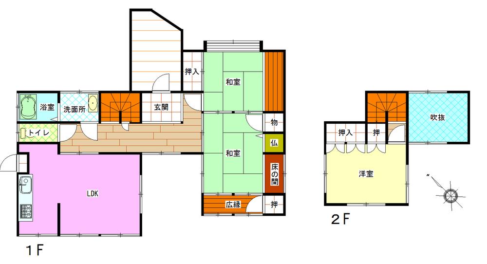 Floor plan. 13,900,000 yen, 3LDK, Land area 210.38 sq m , Building area 98.08 sq m