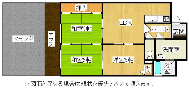 Floor plan. 3LDK, Price 6.8 million yen, Occupied area 59.43 sq m