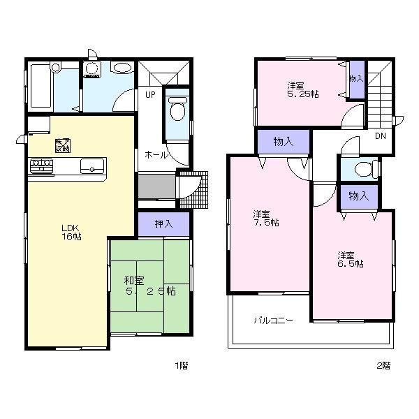 Floor plan. 23.8 million yen, 4LDK, Land area 119.59 sq m , Building area 95.64 sq m all two buildings in sale! Is also happy to the person parking is weak at the front road spacious 6m