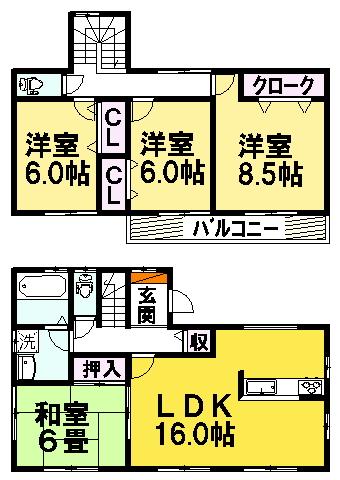 Floor plan. 21,980,000 yen, 4LDK, Land area 142.93 sq m , Building area 103.5 sq m