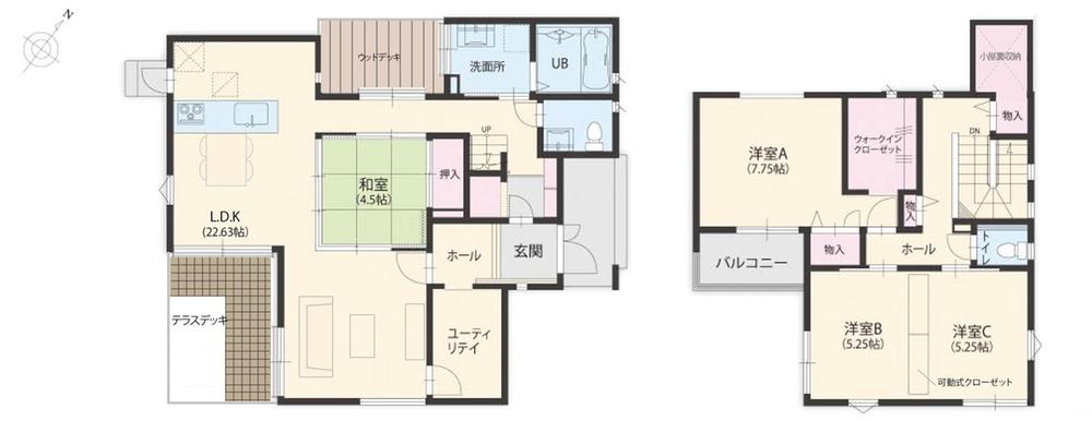 Floor plan. Price 43,800,000 yen, 4LDK, Land area 208.49 sq m , Building area 118.62 sq m