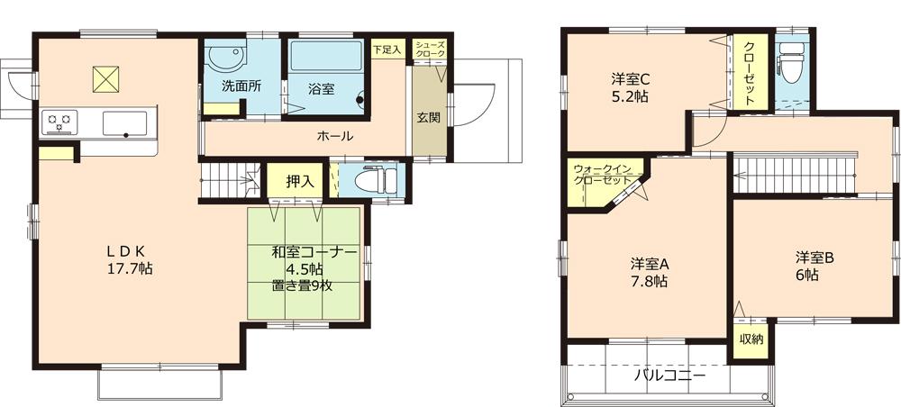 Floor plan. 28.8 million yen, 4LDK, Land area 239.46 sq m , Building area 101.75 sq m
