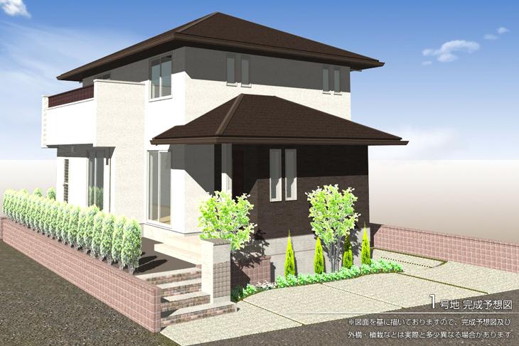 Rendering (appearance).  [No. 1 destination] [No. 1 destination Rendering], so we have drawn on the basis of the drawings, Rendering and the outer structure ・ Planting, such as might actually differ slightly from.