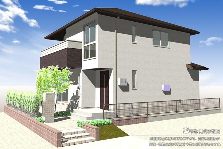 Rendering (appearance).  [No. 2 place] [No. 2 destination Rendering], so we have drawn on the basis of the drawings, Rendering and the outer structure ・ Planting, such as might actually differ slightly from.