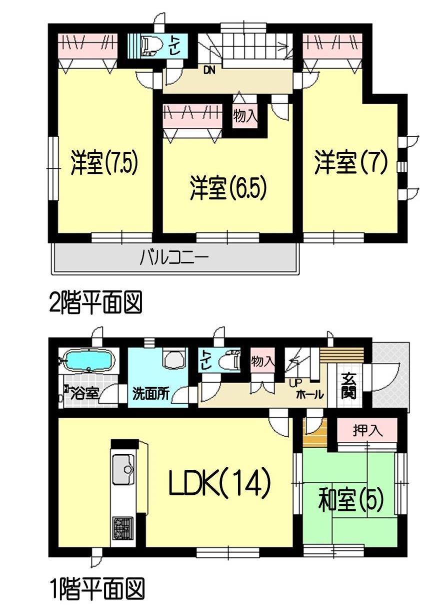 Floor plan. 20.8 million yen, 4LDK, Land area 182.42 sq m , Building area 93.96 sq m