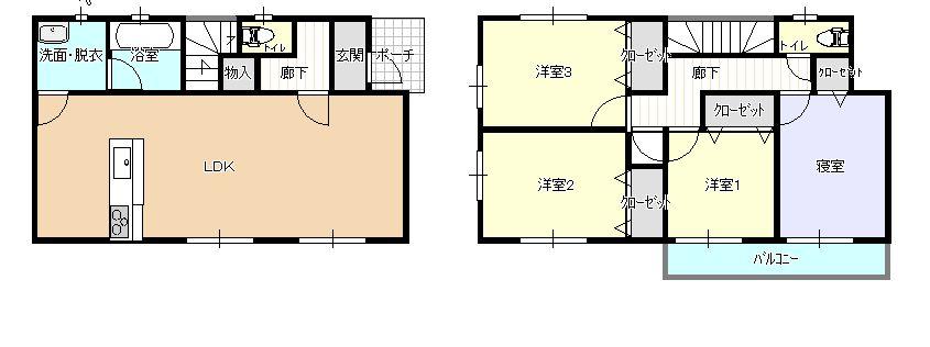 Floor plan. 19,800,000 yen, 4LDK, Land area 184.68 sq m , It is convenient within walking distance !! commuting to building area 93.96 sq m JR station