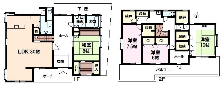 Floor plan. 32 million yen, 4LDK + S (storeroom), Land area 512.33 sq m , Is a pledge the number of building area 219 sq m meter module. 