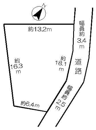 Compartment figure. Land price 5.4 million yen, Land area 177.59 sq m