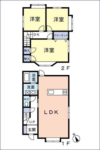 Floor plan. 11.5 million yen, 3LDK, Land area 136.24 sq m , All rooms flooring in the building area 75.56 sq m 3LDK
