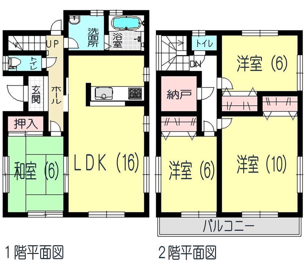 Floor plan. 21,480,000 yen, 4LDK + S (storeroom), Land area 175.26 sq m , Building area 105.99 sq m