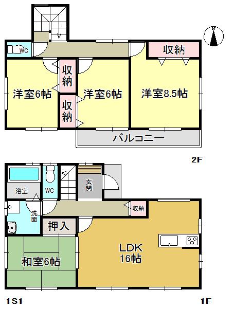Floor plan. 20,980,000 yen, 4LDK, Land area 142.93 sq m , Building area 103.5 sq m parking two