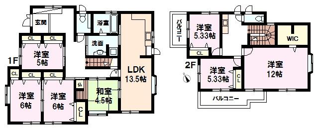 Floor plan. 31,800,000 yen, 7LDK, Land area 298.74 sq m , Building area 159.25 sq m