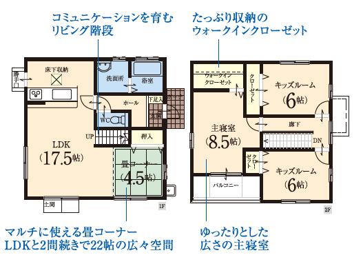 Building plan example (floor plan). Building plan example ( No. 4 place) building price 12.9 million yen, Building area 101.01 sq m