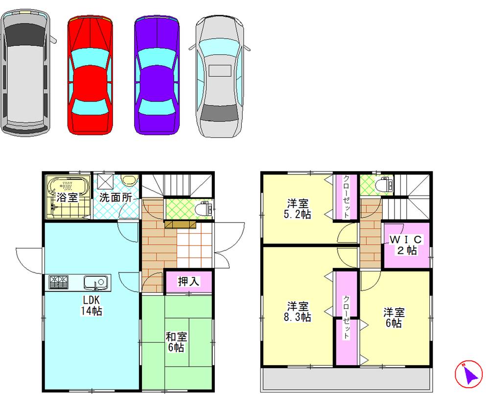 Floor plan. 19,850,000 yen, 4LDK + S (storeroom), Land area 287.88 sq m , Building area 98.54 sq m