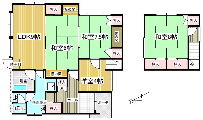 Floor plan. 4.2 million yen, 4LDK, Land area 179.49 sq m , Building area 111.5 sq m