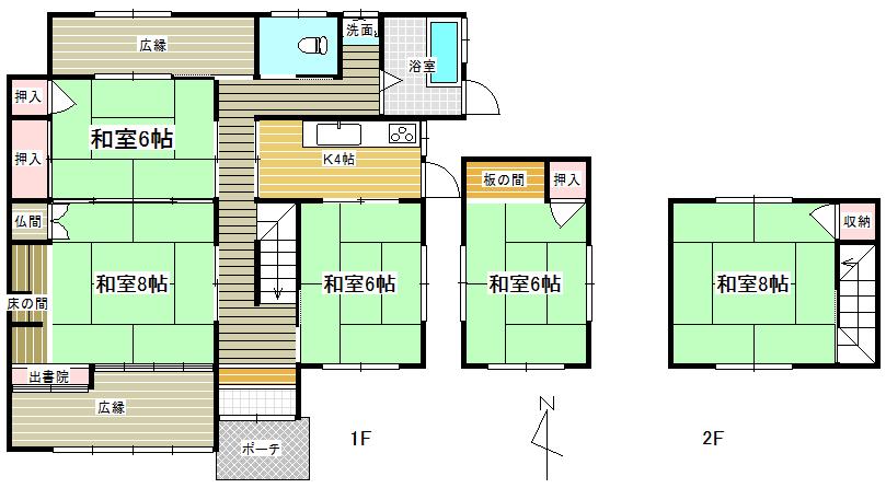 Floor plan. 8.5 million yen, 4K + S (storeroom), Land area 464.91 sq m , Building area 105.83 sq m