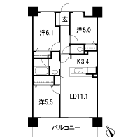 Floor: 3LDK, occupied area: 66.61 sq m, Price: 18,029,000 yen