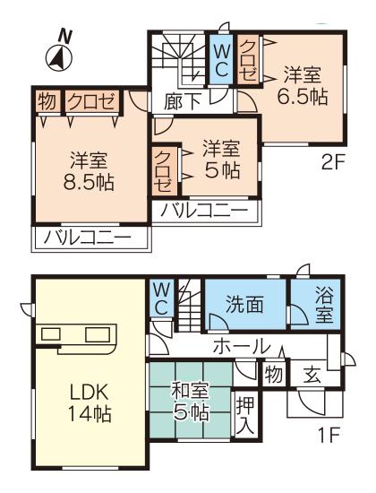 Floor plan. (Building 2), Price 15.9 million yen, 4LDK, Land area 175.37 sq m , Building area 97.2 sq m