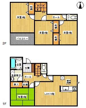 Floor plan. 23,480,000 yen, 4LDK, Land area 216.39 sq m , Building area 105.98 sq m floor plan