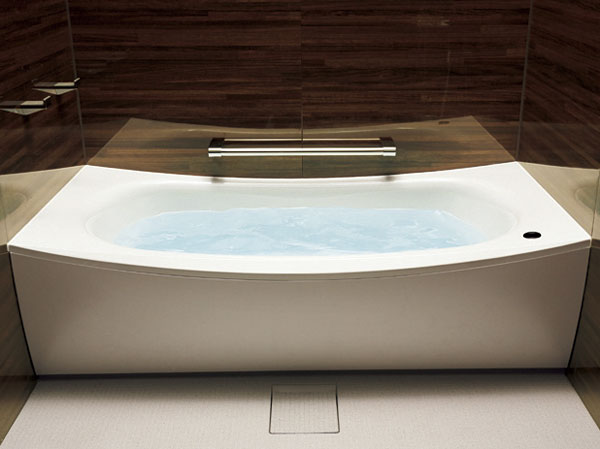 Bathing-wash room.  [Cradle bathtub] Spacious bathing feeling like wrapped in a cradle. Form, such as flowing. It is a bathtub in pursuit of beauty.