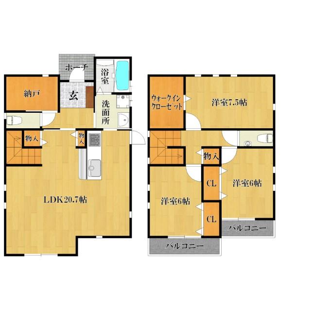 Floor plan. 26,900,000 yen, 3LDK+S, Land area 185.85 sq m , Building area 106.4 sq m