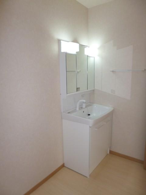 Wash basin, toilet. Washroom