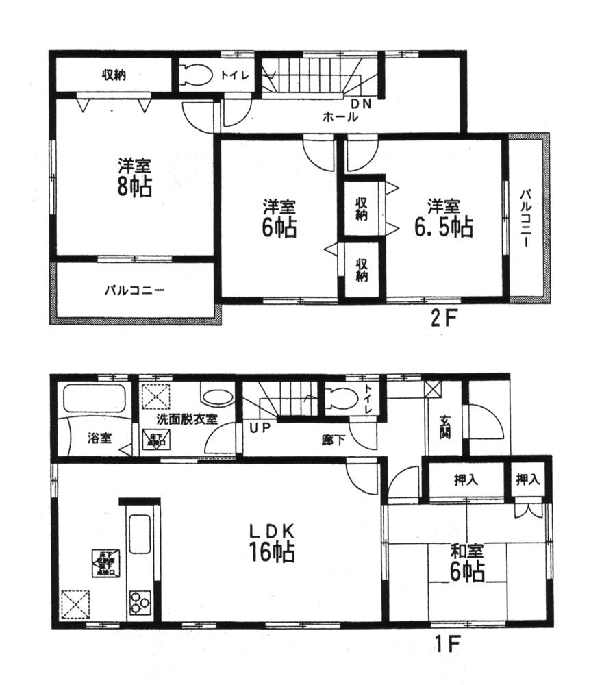 Floor plan. 22,980,000 yen, 4LDK, Land area 201.97 sq m , Building area 105.99 sq m