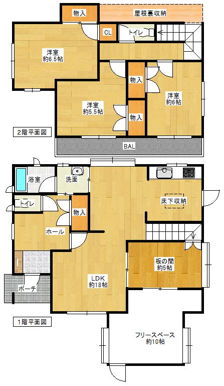 Floor plan. 19,800,000 yen, 4LDK + S (storeroom), Land area 195 sq m , Building area 116.31 sq m