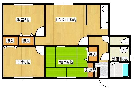 Floor plan. 9.8 million yen, 3LDK, Land area 226.25 sq m , Building area 71.13 sq m