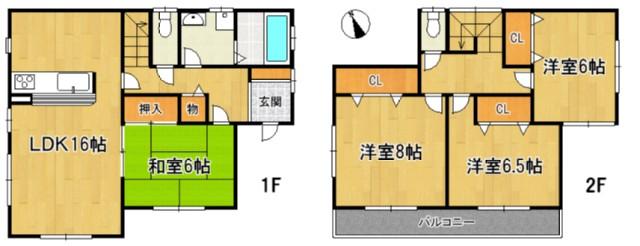 Floor plan. 19,980,000 yen, 4LDK, Land area 181.82 sq m , Building area 104.33 sq m