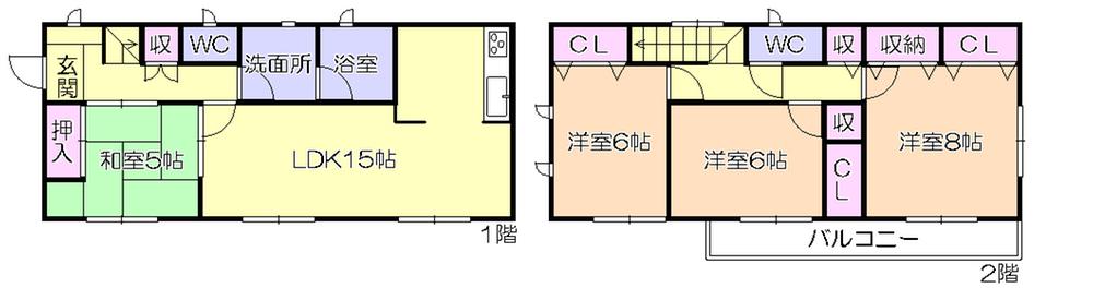 Floor plan. 15.8 million yen, 4LDK, Land area 169.54 sq m , Building area 97.2 sq m