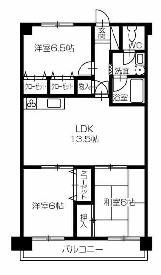 Floor plan. 3LDK, Price 7.9 million yen, Occupied area 68.75 sq m