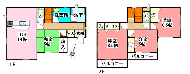Floor plan. (3 Building), Price 15.9 million yen, 4LDK, Land area 175.37 sq m , Building area 97.2 sq m