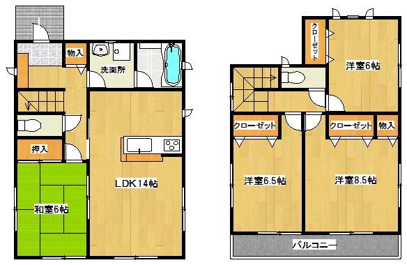 Floor plan. 18,800,000 yen, 4LDK, Land area 168.01 sq m , Building area 97.2 sq m Floor